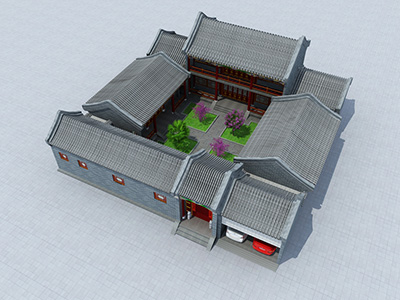 中式四合院设计图，二层占地480平。