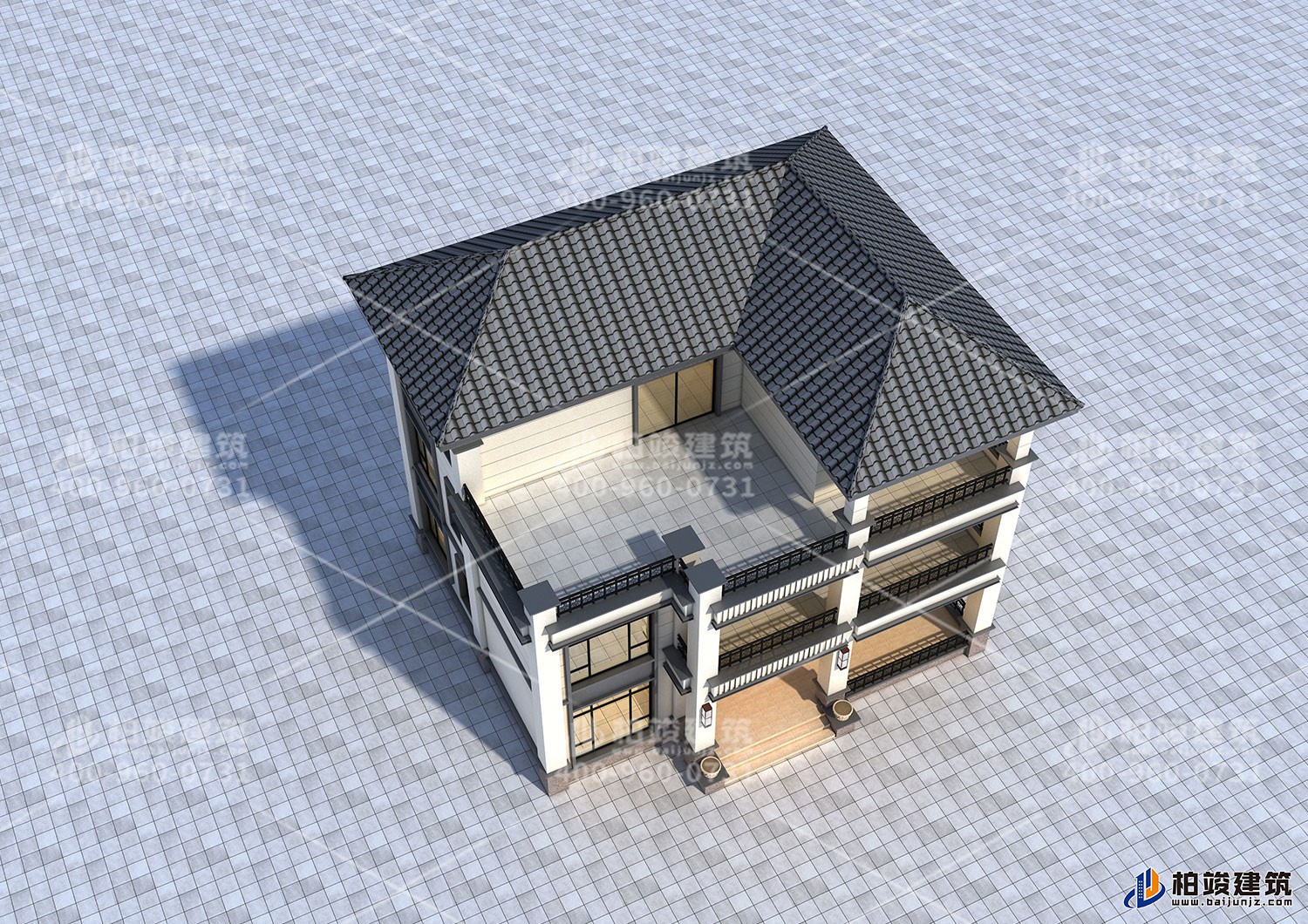 江西冷总定制三层中式别墅设计图。