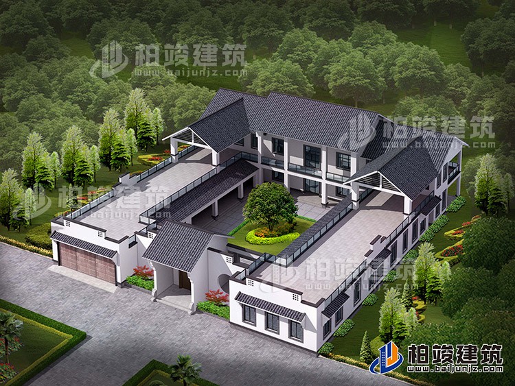新中式四合院全套设计图纸 自建房别墅设计图
