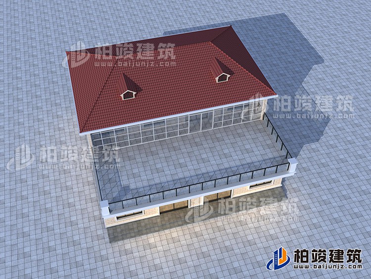 农村二层带商铺住宅图 15X16米BZ2591-简欧风格
