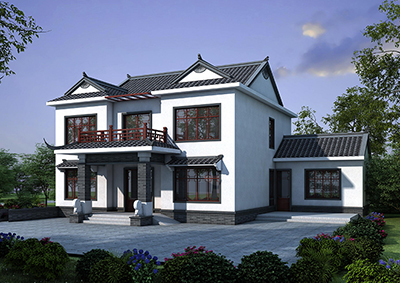 新中式二层别墅设计图纸  独栋小别墅