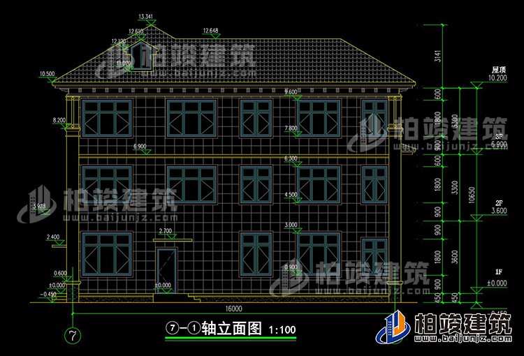 背立面图