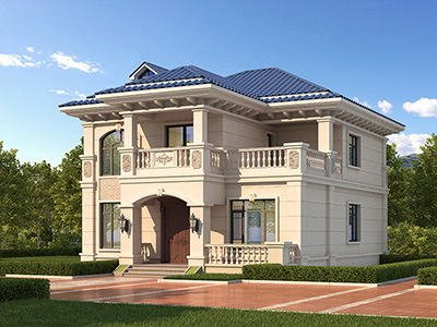 乡村二层小别墅设计图 造价35万BZ2673-简欧风格