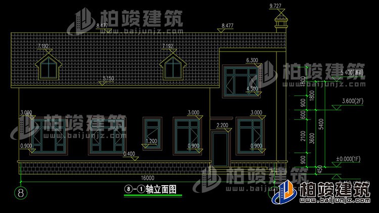 背立面图