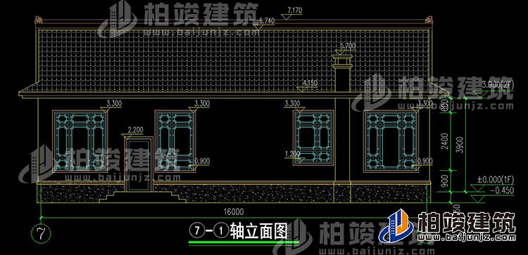 背立面图