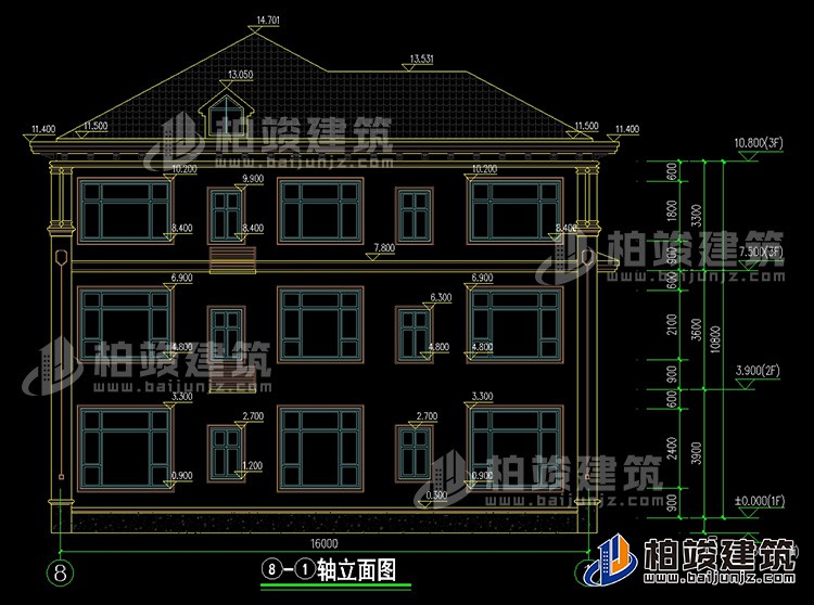 背立面图