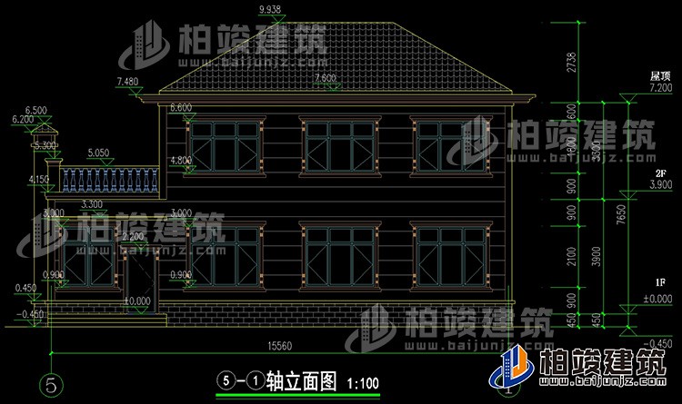 背立面图